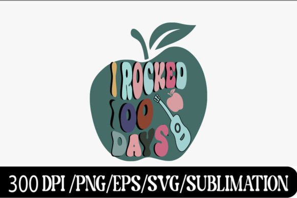 100 Days School Guitar Music Graphics T-Shirt Designs