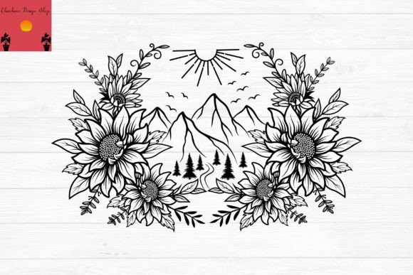 Mountain Flowers Svg: Graphics & Print Templates