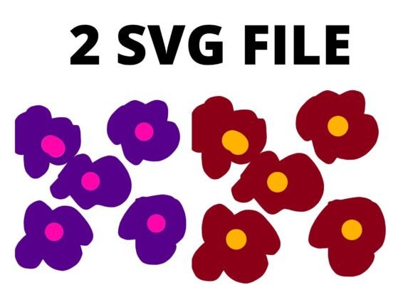 Purple Maroon Flower Art: Graphics & Templates