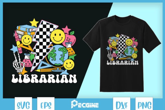 Retro School Librarian SVG for Graphics & T-Shirt Designs