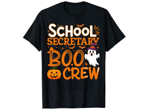 School Secretary Boo Crew Graphics for T-Shirt Designs