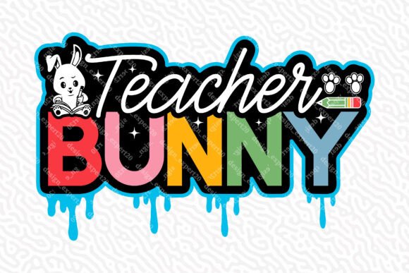 Teacher Bunny Graphics for Print Templates