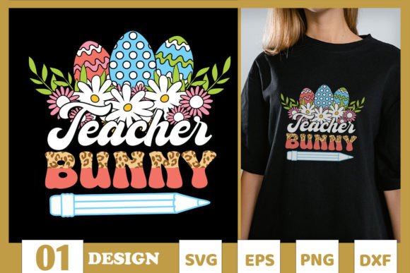 Teacher of Sweetest Bunnies Easter SVG for T-Shirt Designs and Graphics